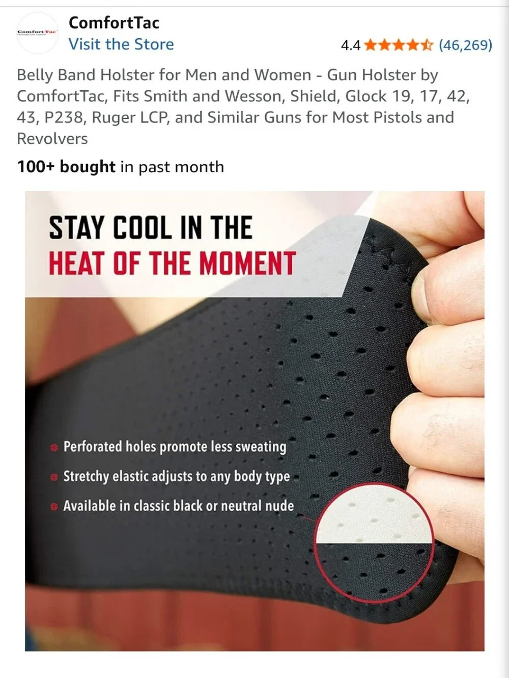 ComfortTac Neoprene Velcro Adjustable Belly Band